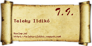 Teleky Ildikó névjegykártya
